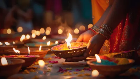 दीपावली के दौरान रोशनी और खुशियों का त्योहार
