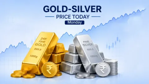 सोने और चांदी के भाव में गिरावट के दौरान बाजार का दृश्य